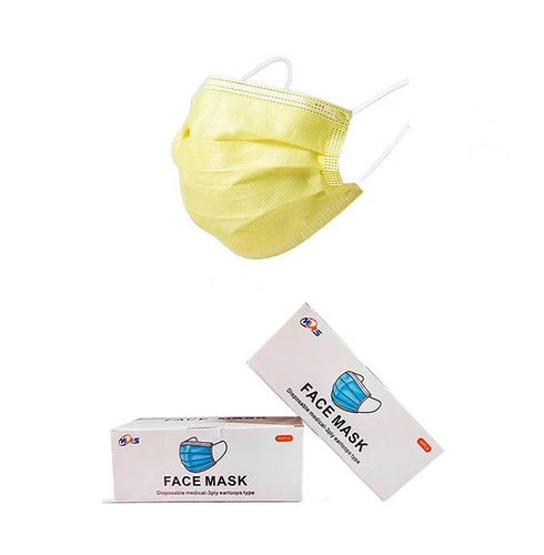 Mascherina chirurgica per adulti - Xiantao Yuanjie Nonwoven Products - scatola da 50 pezzi / gialla / a tre strati