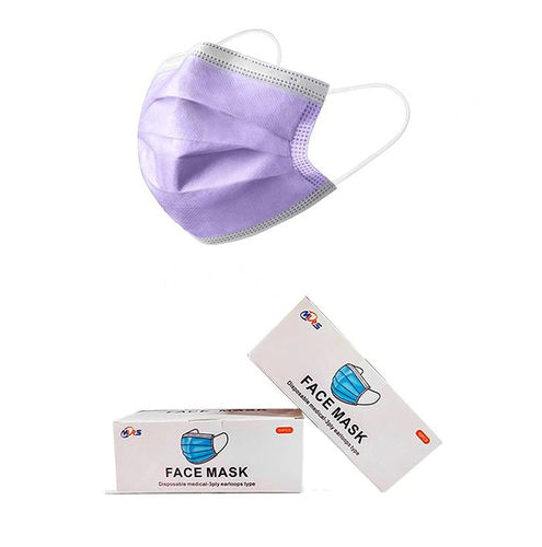 Mascherina chirurgica per adulti - Xiantao Yuanjie Nonwoven Products - scatola da 50 pezzi / viola / a tre strati