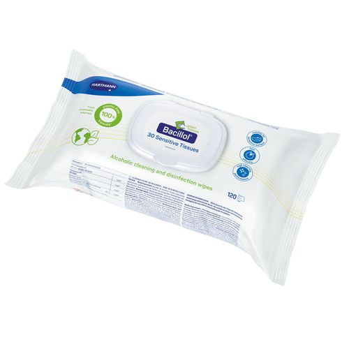 Salvietta detergente per pavimenti e altre superfici - Bacillol® 30 Sensitive Green Tissues - BODE Chemie - 120 pezzi