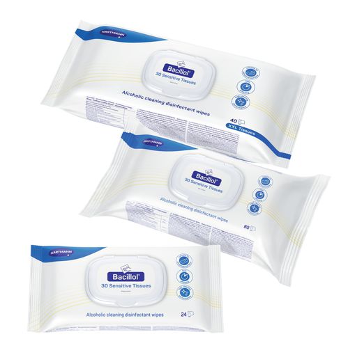 Salvietta detergente per pavimenti e altre superfici - Bacillol® 30 Sensitive Tissues - BODE Chemie - 40 pezzi / 80 pezzi / 24 pezzi