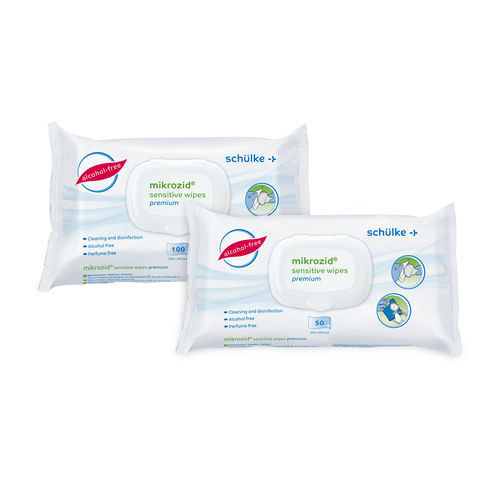Salvietta detergente per dispositivi medici - mikrozid® sensitive premium - Schülke & Mayr - 100 pezzi / 200 pezzi