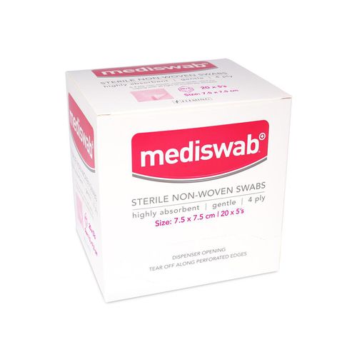 Compressa di garza in cotone - MEDISWAB - Fleming Medical - sterile / in tessuto non tessuto