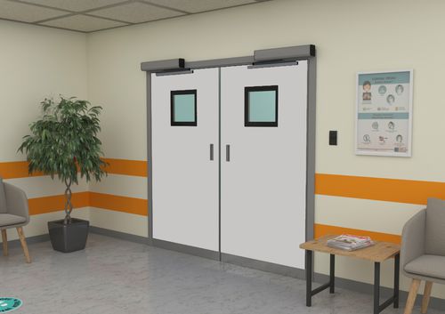 Porta per ospedale - Medmark Technology - scorrevole / battente / in acciaio inossidabile