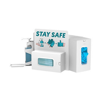 Stazione igienizzante da parete - HYG-SV1 - Mediroll LTD - con glove box / con supporto per gel idroalcolico