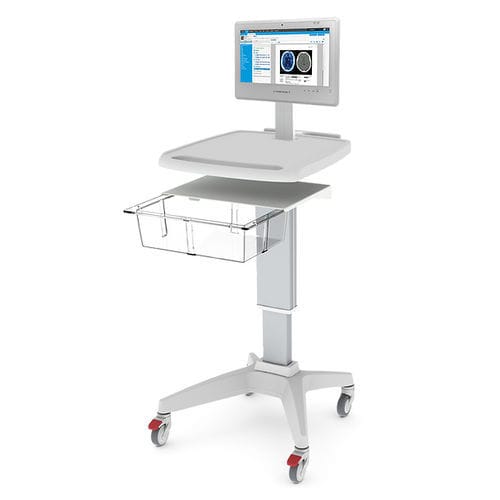 Carrello medico - iStand - Mediroll LTD - per monitor / con cestello / ad altezza regolabile