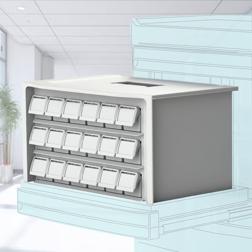Vassoio di distribuzione di farmaci per trattamenti - Mediroll LTD - a carrello / settimanale