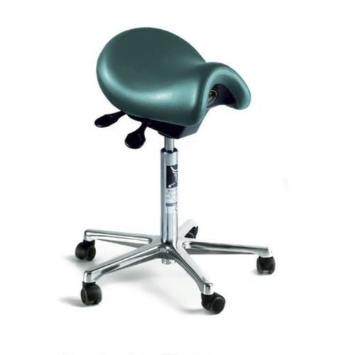 Sgabello per struttura sanitaria - Bambach® - Hager & Werken GmbH & Co. KG - ad altezza regolabile / a forma di sella / verde