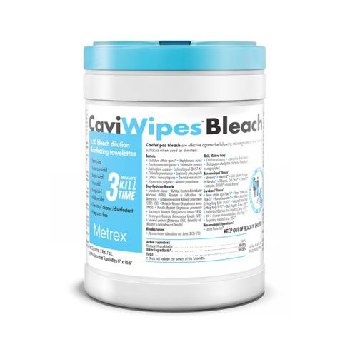 Salvietta detergente per pavimenti e altre superfici - CaviWipes™ Bleach - Metrex - 90 pezzi