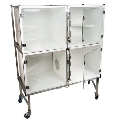 Gabbia veterinaria per gatti - CP803010 - Vetinox - 4 scomparti / con rotelle / in acciaio inossidabile