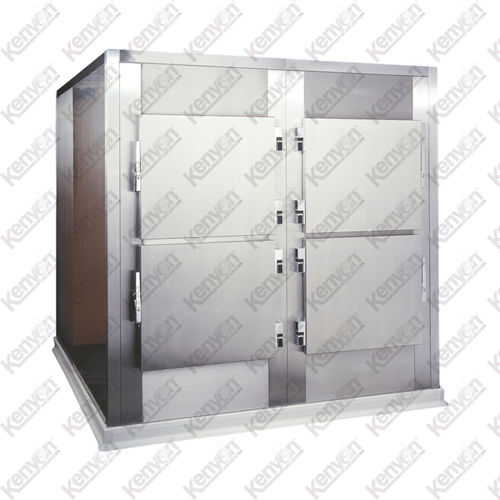 Cella mortuaria frigorifera per barelle mortuarie - KBC4iD - Mortuaryequipment.net - 4 salme / a carico frontale / con porta
