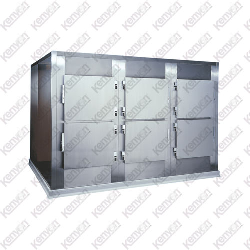 Cella mortuaria frigorifera per barelle mortuarie - KBC6iDB - Mortuaryequipment.net - 6 salme / a carico frontale / 6 porte