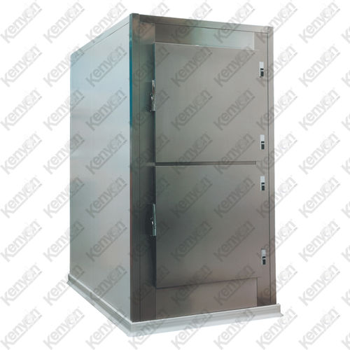 Cella mortuaria frigorifera per barelle mortuarie - KBC2iD - Mortuaryequipment.net - 2 salme / a carico frontale / a doppia porta