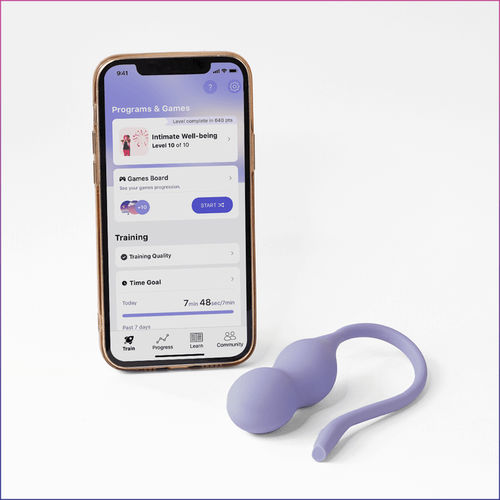 Esercitatore per muscoli pelvici - + - Perifit - connesso