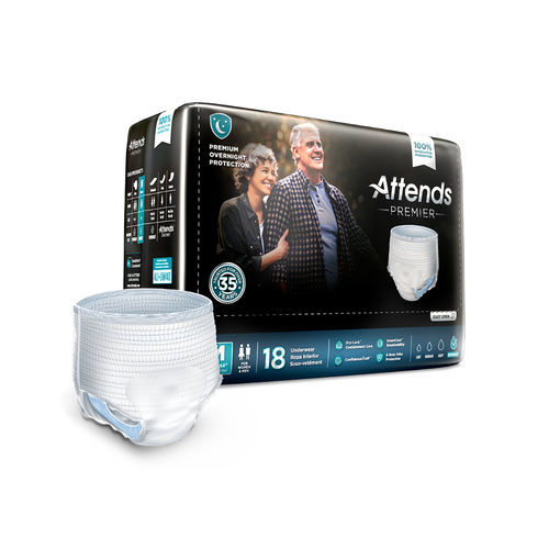 Pannolino per adulto - ALI-UW series - Attends - traspirante / elastico / scatola da 14