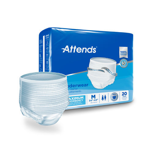 Pannolino per adulto - AP07 series - Attends - traspirante / elastico / scatola da 20