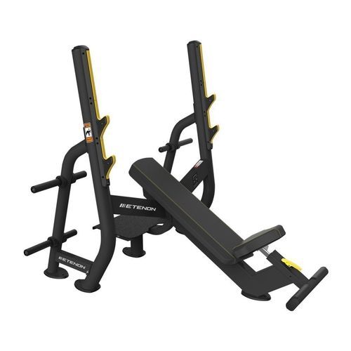 Panca per esercizi muscolari inclinata - PTT0210F - Etenon Fitness - con rastrelliera per bilancieri
