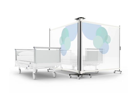 Paravento medicale portatile - Duo - Aspire - retrattile / 2 pannelli / di camera d'ospedale