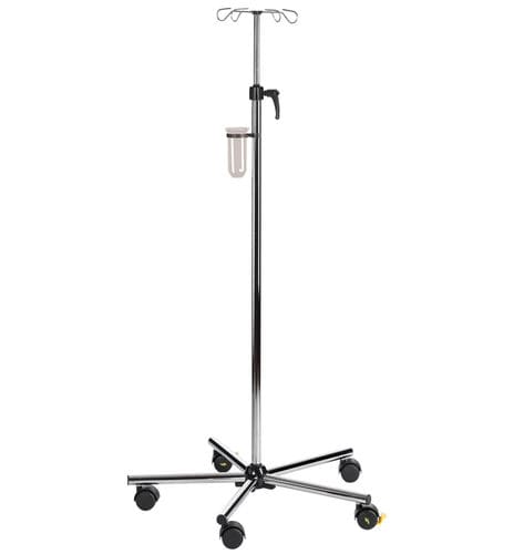 Asta portaflebo con rotelle - MEDI-CARE Mini - SIMPEX - 4 ganci / in acciaio inossidabile / ad altezza regolabile