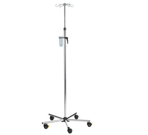 Asta portaflebo con rotelle - MEDI-CARE Midi  - SIMPEX - 4 ganci / in acciaio inossidabile / ad altezza regolabile