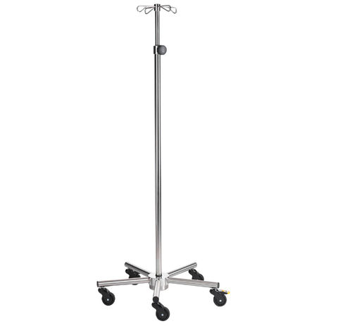 Asta portaflebo con rotelle - SIMPO-CARE Midi - SIMPEX - 4 ganci / in acciaio inossidabile / ad altezza regolabile