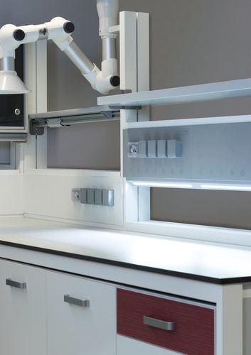 Workstation da laboratorio da terra - WSplug series - Labosystem - con lavandino / con ventilazione / a flusso laminare