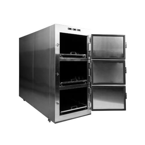 Cella mortuaria frigorifera per barelle mortuarie - PSTG - Puresystems - 3 salme / a carico frontale / con porta