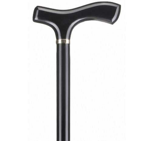 Bastone da passeggio con impugnatura a destra - Walking Stick Black Straight Handle - Alfacare - ad altezza regolabile / antiscivolo