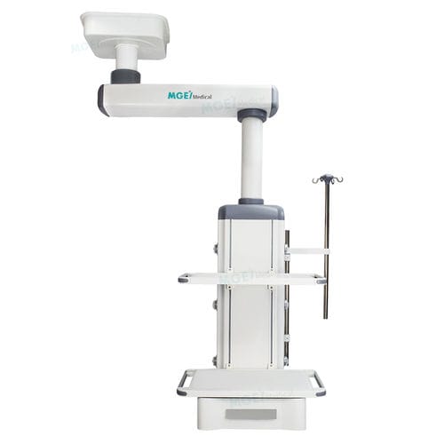 Braccio di distribuzione a soffitto - STP2D - Medige International Industries - per terapia intensiva / con ripiani / a motore