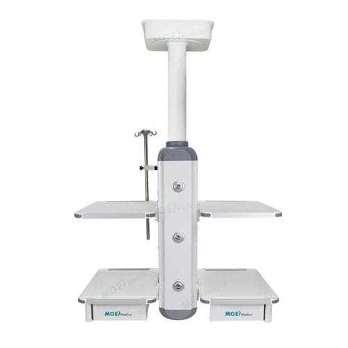 Colonnina di distribuzione a soffitto - STP9 - Medige International Industries - per terapia intensiva / per terapia intensiva / con ripiani