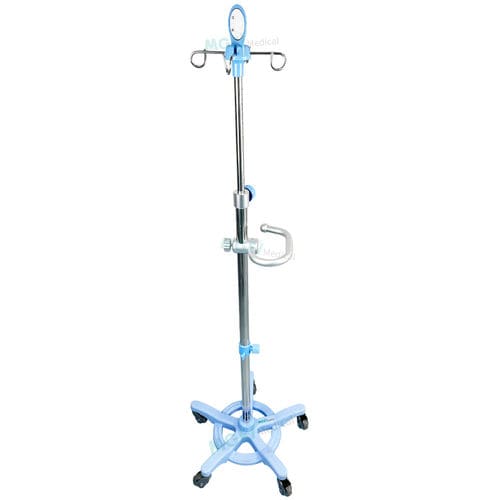 Asta portaflebo con rotelle - ASF1B - Medige International Industries - 2 ganci / in acciaio inossidabile / in alluminio