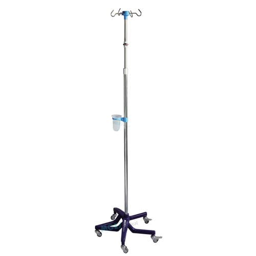 Asta portaflebo con rotelle - ASF3 - Medige International Industries - 4 ganci / in acciaio inossidabile / in alluminio