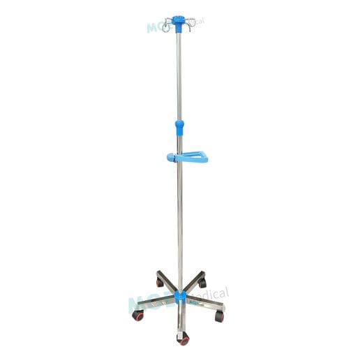 Asta portaflebo con rotelle - AS3 - Medige International Industries - 4 ganci / in acciaio inossidabile