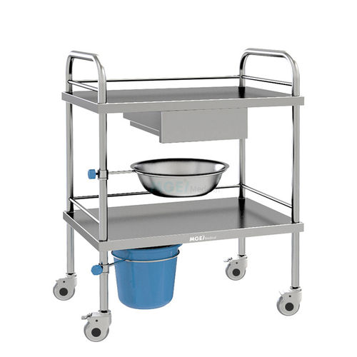Carrello per trattamenti - MGE-TE28 - Medige International Industries - di stoccaggio / in acciaio inossidabile / con ripiano