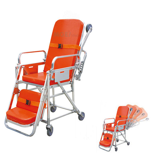 Barella con carrello da trasporto - MGE-BS3 - Medige International Industries - pneumatica / con schienale regolabile / pieghevole