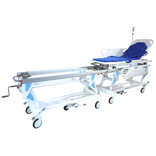 Barella con carrello passamalati - MGE-ST-11 - Medige International Industries - di emergenza / manuale / ad altezza regolabile
