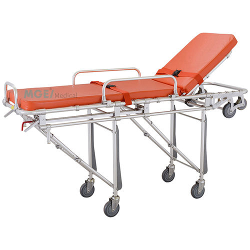 Barella con carrello passamalati - MGE-ST-12 - Medige International Industries - per ambulanze / manuale / con schienale regolabile