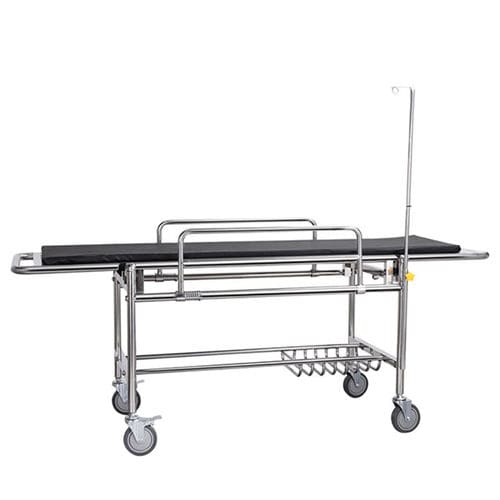 Barella con carrello per ambulanze - MGE-ST-14 - Medige International Industries - manuale / a sezione unica / con asta portaflebo
