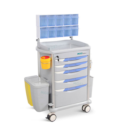 Carrello per anestesia - MGE-T11 - Medige International Industries - in acciaio inossidabile / in plastica / 5 cassetti