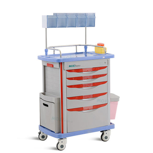 Carrello per anestesia - MGE-T13 - Medige International Industries - per farmaci / in acciaio inossidabile / in plastica