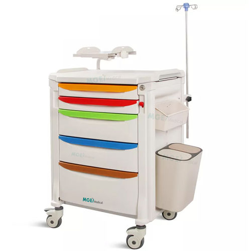 Carrello di emergenza - MGE-ET750 - Medige International Industries - in acciaio inossidabile / in alluminio / con cassetti