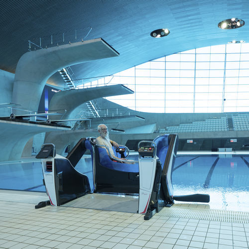 Sollevatore per piscina per sedie a rotelle - poolpod 3.0® - Cotenda - elettrico / idraulico / montato su barra