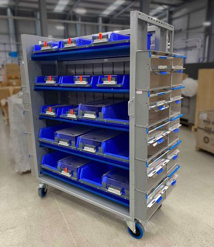 Carrello da laboratorio - TripFlag® - TwinBin - per consumabili / di stoccaggio / con contenitori