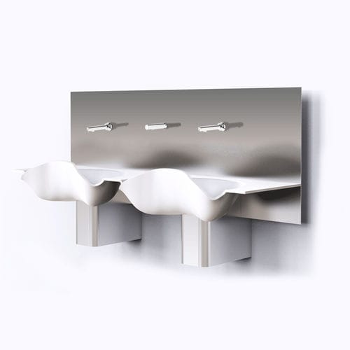 Lavandino chirurgico 2 postazioni - OR-L136 - LASA - in acciaio inossidabile / in Corian® / comando elettronico