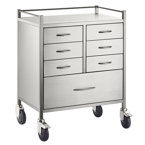 Carrello medico - SSRT07 - Pacific Medical - per uso generale / di trasporto / in acciaio inossidabile