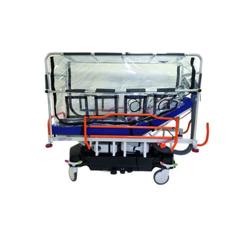Barella con carrello di biocontenimento - MK 4 - Stretchers Industries - di isolamento / idraulica / Trendelenburg