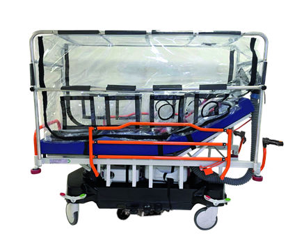 Barella con carrello da trasporto - MK 5 - Stretchers Industries - di emergenza / di isolamento / di biocontenimento