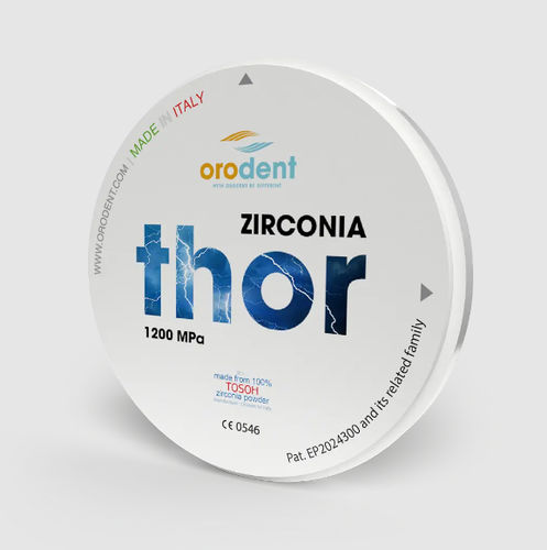 Materiale odontoiatrico in zircone - Thor  - Orodent srl - per ponti dentali / per corone dentali / gengivale