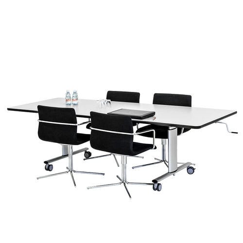 Scrivania ad altezza regolabile - 20-62216-11 - ROPOX - rettangolare / manuale / con rotelle