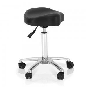 Sgabello per struttura sanitaria - Mustang - SOLENI Beauty - girevole / con rotelle / nero