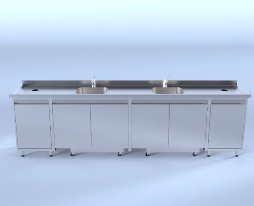 Tavolo da lavoro - SS2 - A4 Dental - per gesso / rettangolare / con lavandino